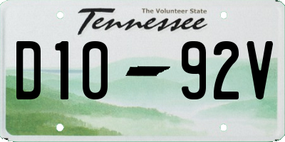 TN license plate D1092V