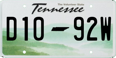 TN license plate D1092W
