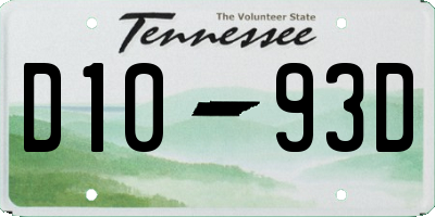TN license plate D1093D