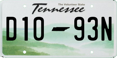 TN license plate D1093N