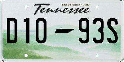 TN license plate D1093S