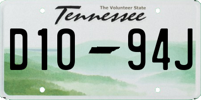 TN license plate D1094J