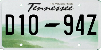 TN license plate D1094Z