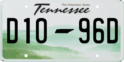 TN license plate D1096D
