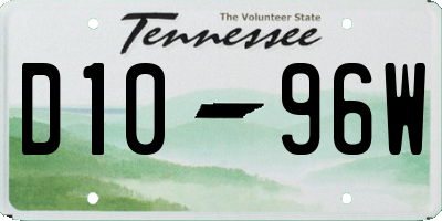 TN license plate D1096W