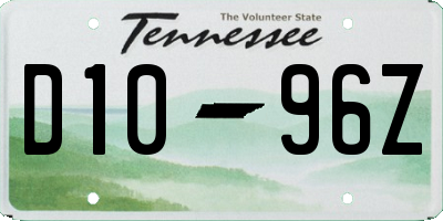 TN license plate D1096Z
