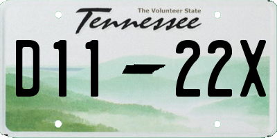 TN license plate D1122X