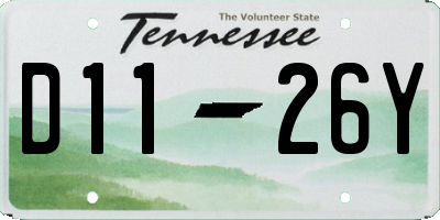 TN license plate D1126Y