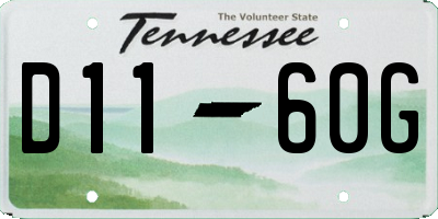 TN license plate D1160G