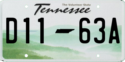TN license plate D1163A