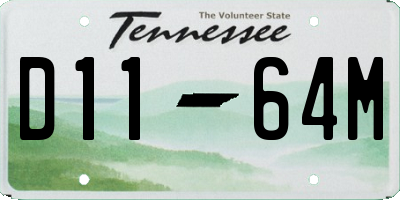 TN license plate D1164M