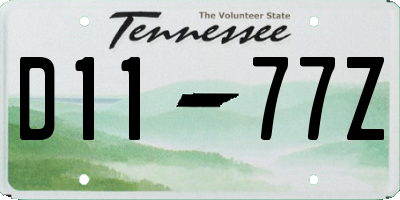 TN license plate D1177Z