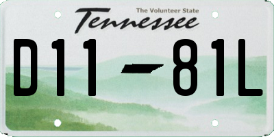 TN license plate D1181L
