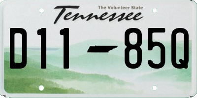 TN license plate D1185Q