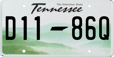 TN license plate D1186Q