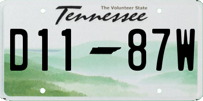 TN license plate D1187W