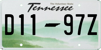 TN license plate D1197Z