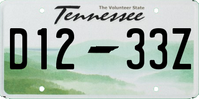 TN license plate D1233Z