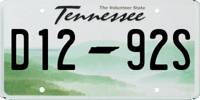 TN license plate D1292S