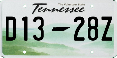 TN license plate D1328Z