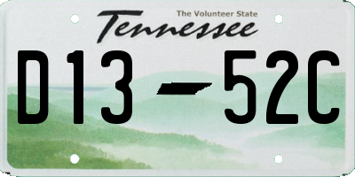 TN license plate D1352C