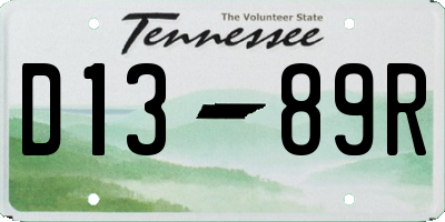 TN license plate D1389R