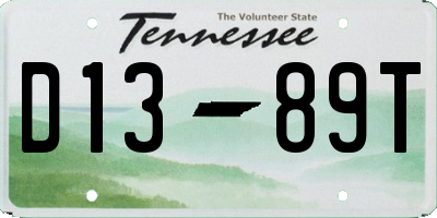 TN license plate D1389T