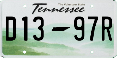 TN license plate D1397R