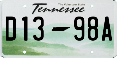 TN license plate D1398A