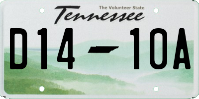 TN license plate D1410A