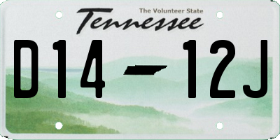 TN license plate D1412J