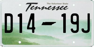 TN license plate D1419J