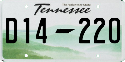 TN license plate D1422O