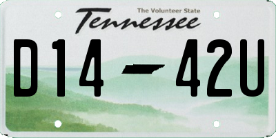 TN license plate D1442U