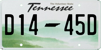 TN license plate D1445D