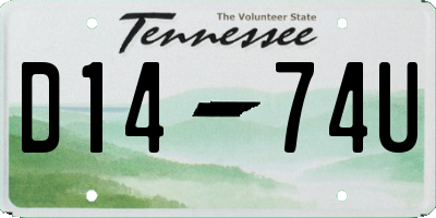 TN license plate D1474U