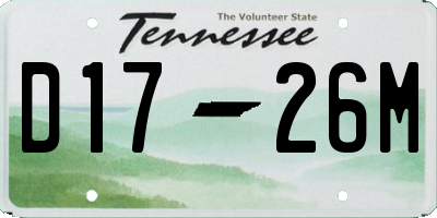 TN license plate D1726M