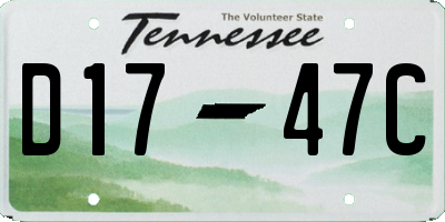TN license plate D1747C