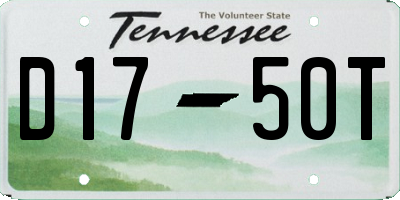TN license plate D1750T