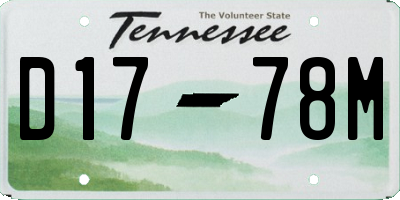 TN license plate D1778M