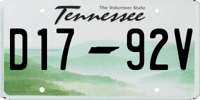 TN license plate D1792V
