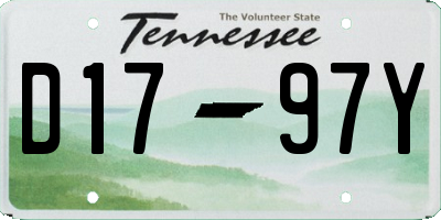 TN license plate D1797Y