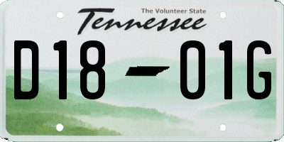 TN license plate D1801G