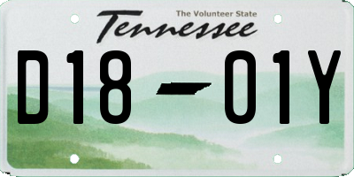 TN license plate D1801Y