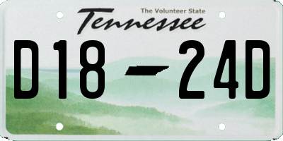 TN license plate D1824D