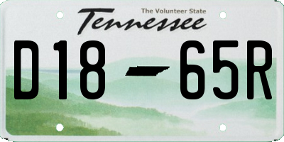 TN license plate D1865R