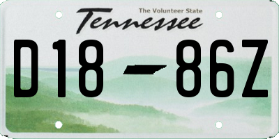 TN license plate D1886Z