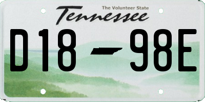 TN license plate D1898E