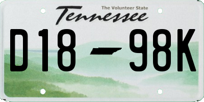 TN license plate D1898K