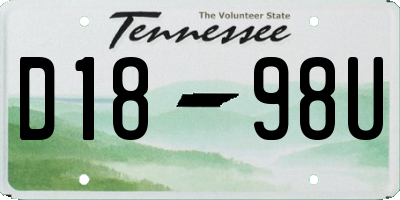 TN license plate D1898U